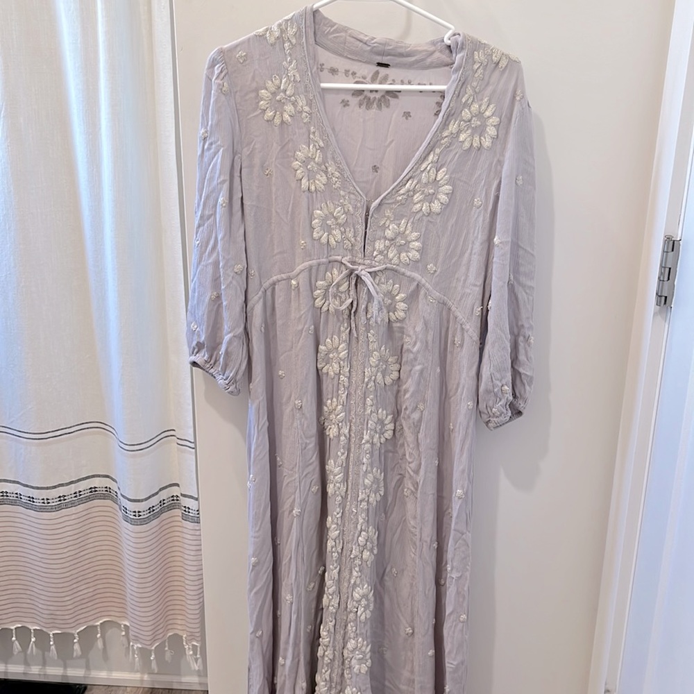 Free People Floral Embroidered Dress